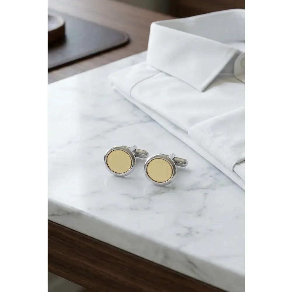 Christian Dior Gold Tone Sterling Silver 925 Round Cufflinks Signed $650